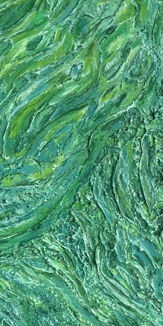 Detail view of texture and brushwork